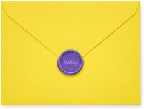 Yellow with purple stamp