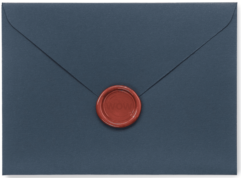 Dark blue with red stamp