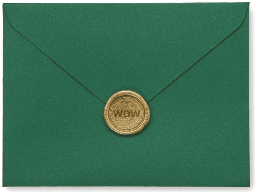 Green with gold stamp